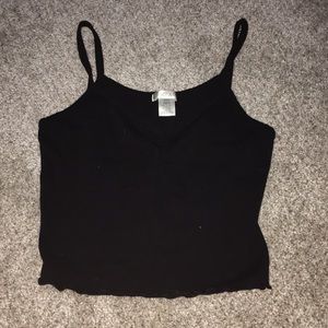 Black crop tank top